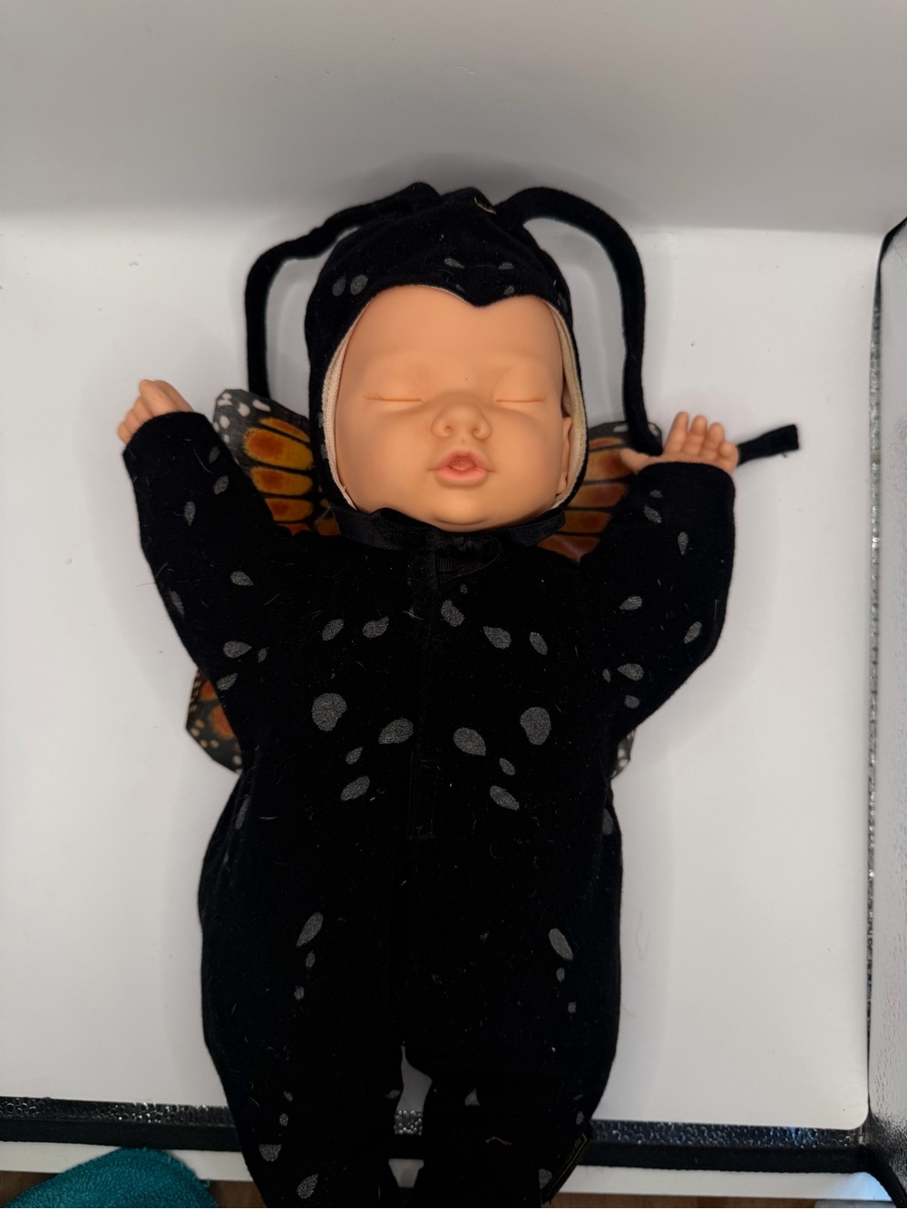 1997 Anne Geddes Monarch Butterfly Baby Doll Sleeping Collectible